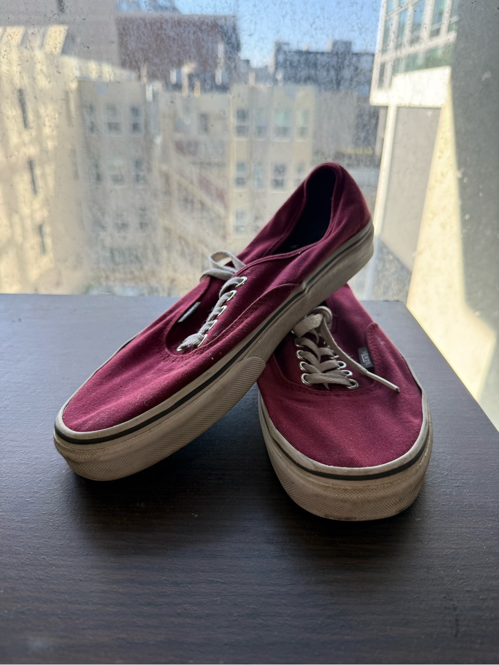 Vans Men's Burgundy Canvas Low-Top Sneakers